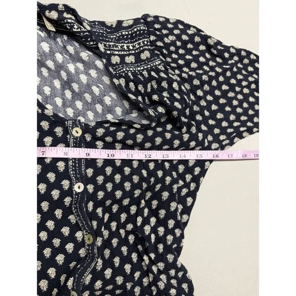 Faherty Orinda Long Sleeve Maxi Dress in navy blue and white. Sz S - Picture 8 of 16